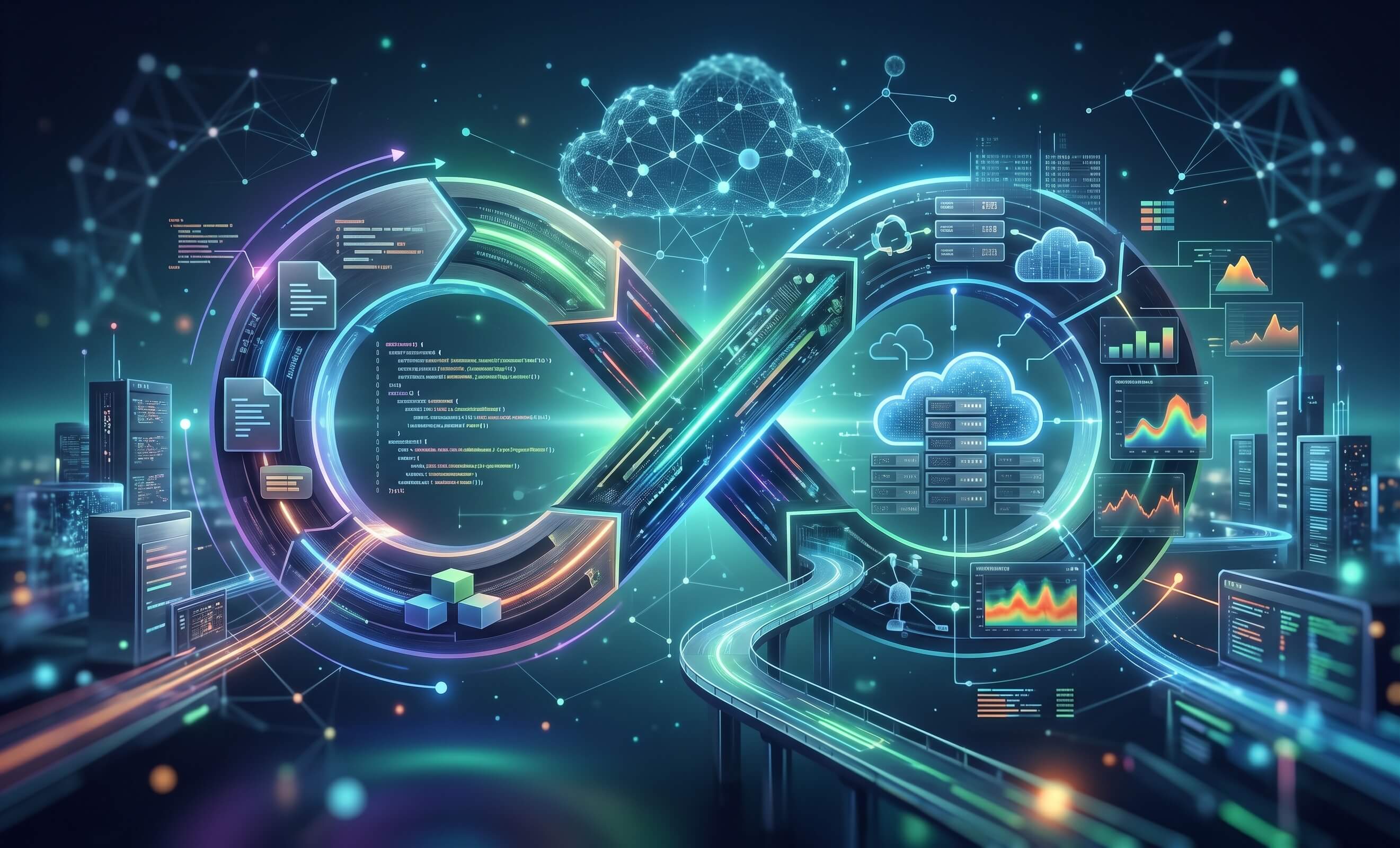 Gemini_Generated_Image_q647cgq647cgq647 (1) – מה זה DevOps? איך CI/CD, ענן, קונטיינרים וניטור מתחברים לתפקיד אחד